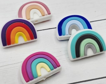 Rainbow Silicone Focal Bead, 1–3 Count for Beaded Pens and Keychains