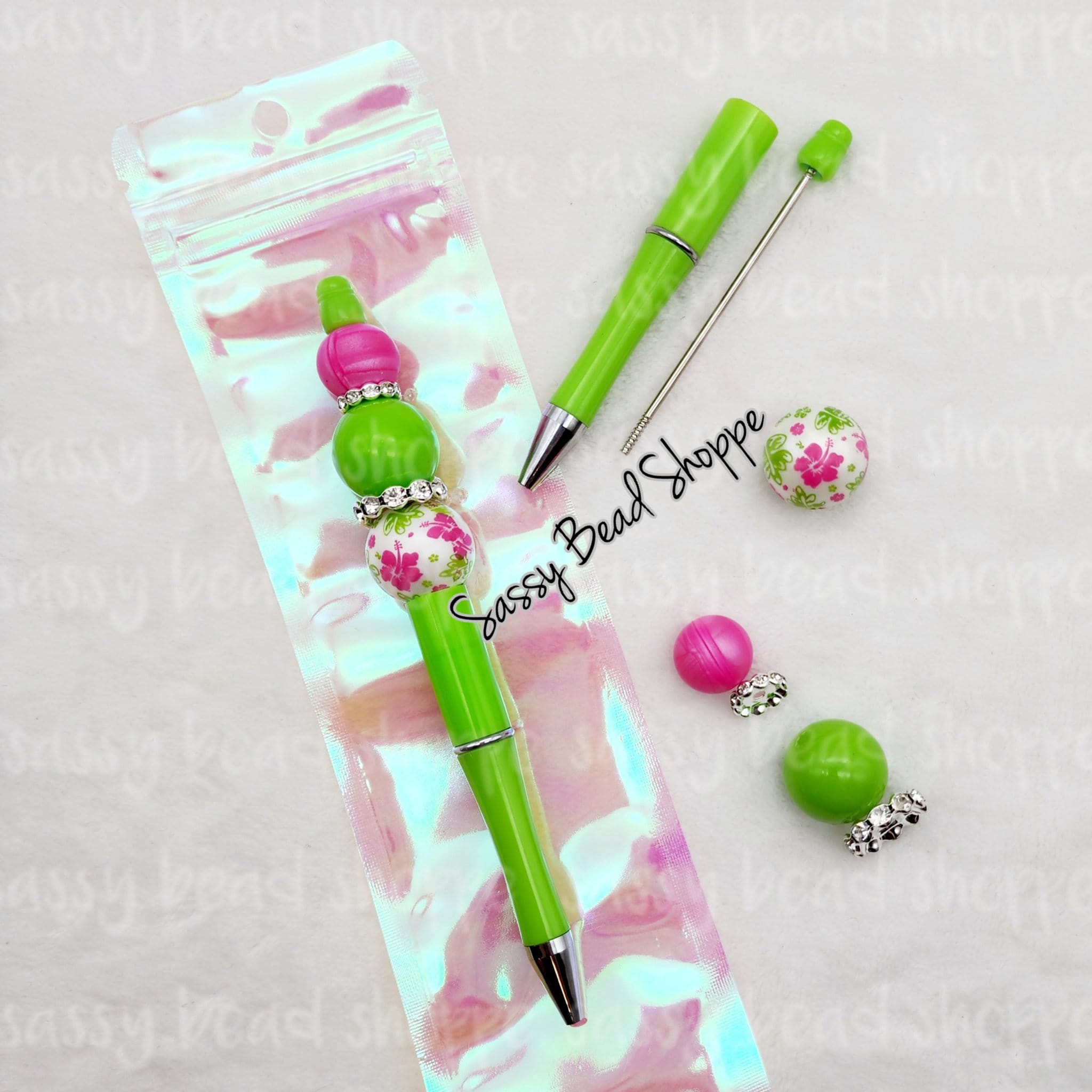 Aloha Beadable Pen Kit, Flower DIY Bubblegum Bead PLASTIC Pen Kit, Beadable  Pens, Bubblegum Beads, Beaded Pens, Pen Beads, Beads for Pens