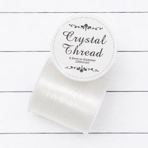 Elastic Beading Cord, 100m Roll, Clear Translucent Beading Thread Stretch String for Jewelry Making