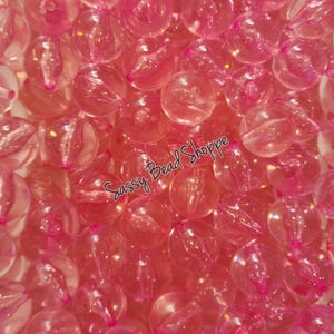 20MM Pink Clear Chunky Bubblegum Beads, Acrylic Beads in Bulk, 20mm Bubble Gum Beads, 20mm Chunky Beads