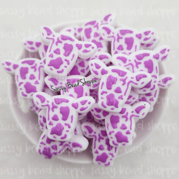 Dusty Rose Highland Cow Silicone Beads Cow Silicone Beads 