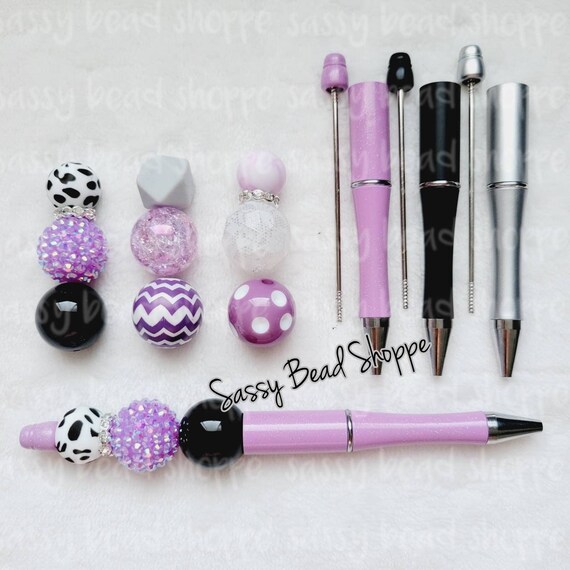 Secret Santa DIY Bubblegum Bead PLASTIC Pen Kit, Beadable Pens Chunky  Bubblegum Beads, M&M Bubbles, Bubble Gum Beads, DIY Kits 