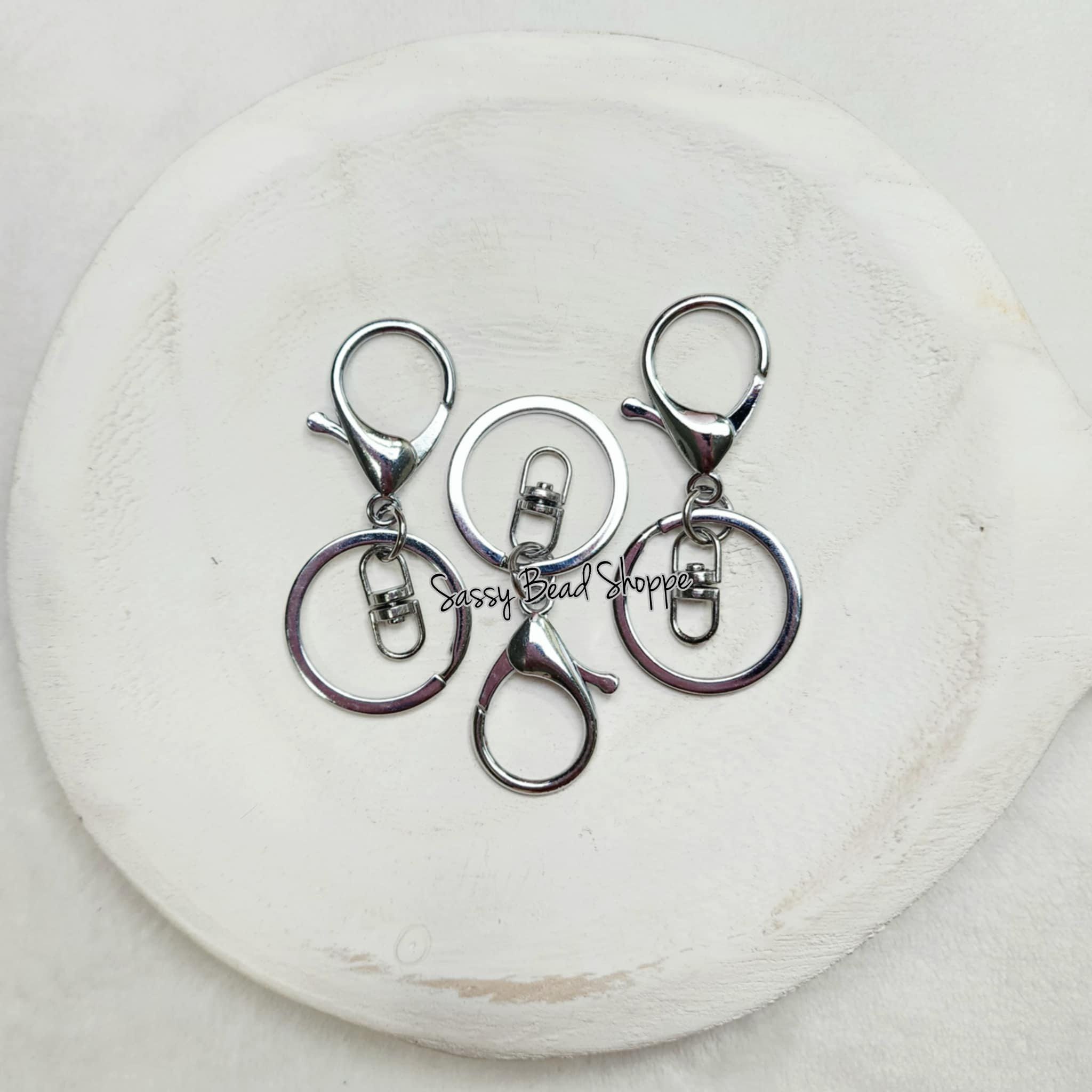 Silver Keychain Swivel With Lobster Clasp 66x30mm, Key Ring and