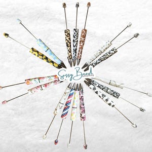 Printed Craft Beadable Pens, DIY Bead Pens, Plastic Pens, Pens For Chunky Beads, Pen Blank, Custom Pen Gifts, Pens For Chunky Beads