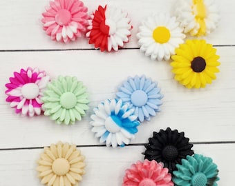 22mm Daisy Flower Silicone Focal Bead, 1–3 Count for Beaded Pens and Keychains