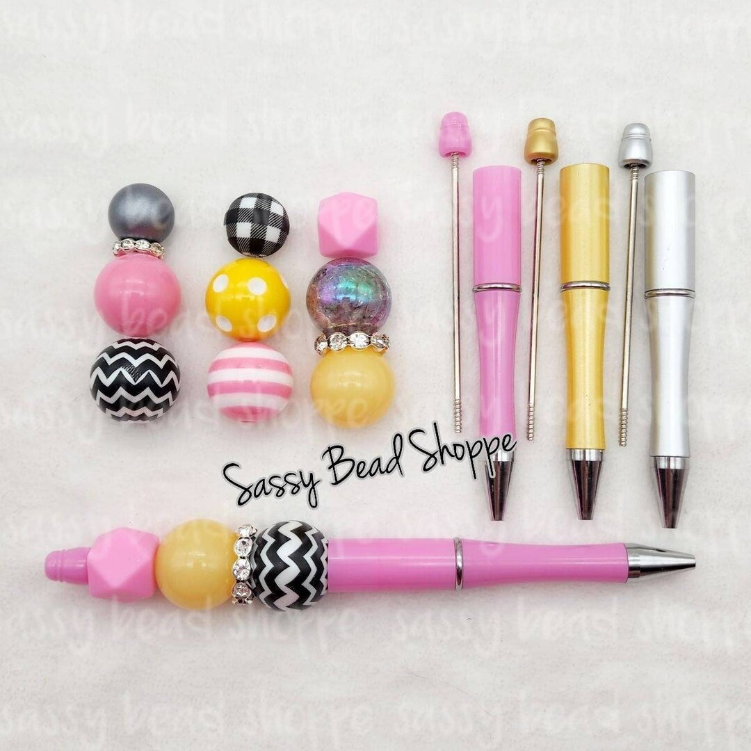 Pencil Pal DIY Bubblegum Bead PLASTIC Pen Kit, Beadable Pens Chunky