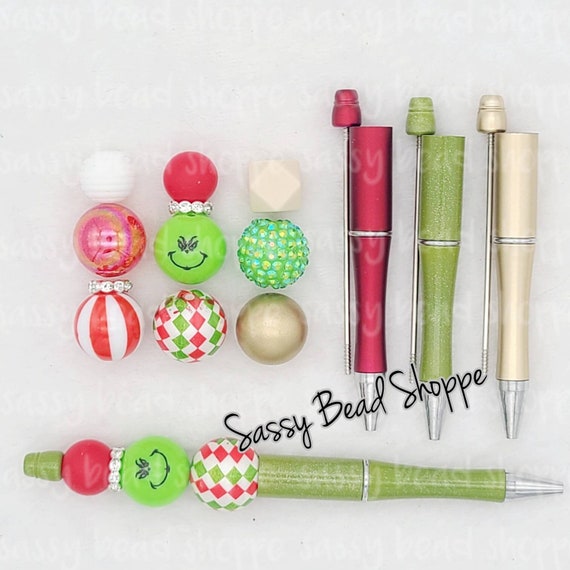 He's A Mean One DIY Bubblegum Bead PLASTIC Pen Kit, Beadable Pens