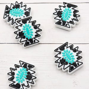 Aztec Gem Focal Beads, Silicone Beads, Gem Shaped Silicone Beads, Focal Beads, Beaded Pens, Focal Beads for Pens