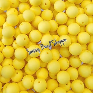 15mm Bright Yellow Silicone Beads, Silicone Beads, Wholesale Silicone Beads, Round Loose Beads,