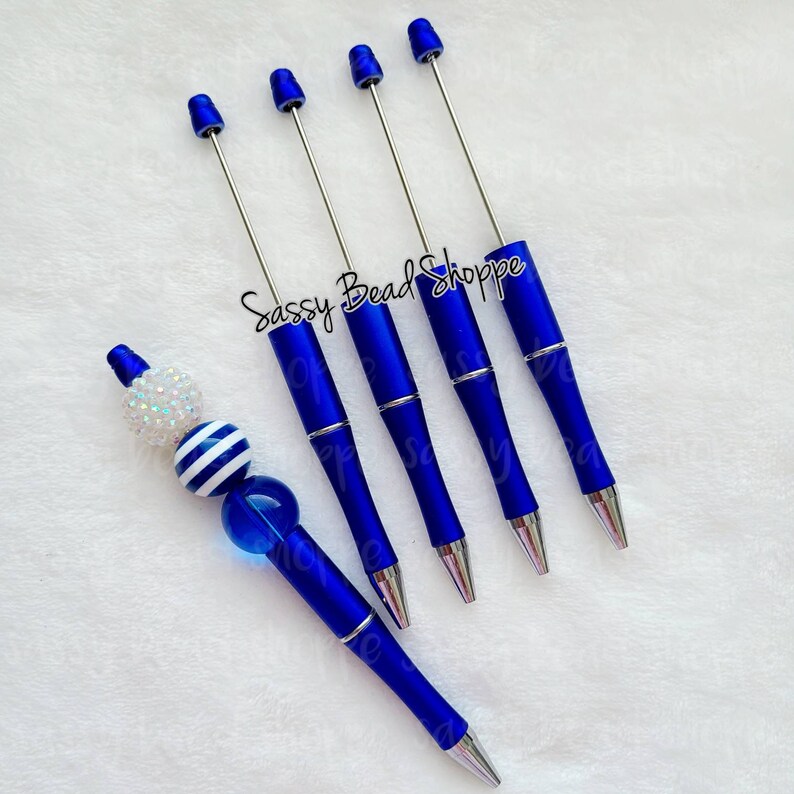 2 Royal Blue PLASTIC Blank Diy Bubblegum Bead Pens ONLY - Etsy