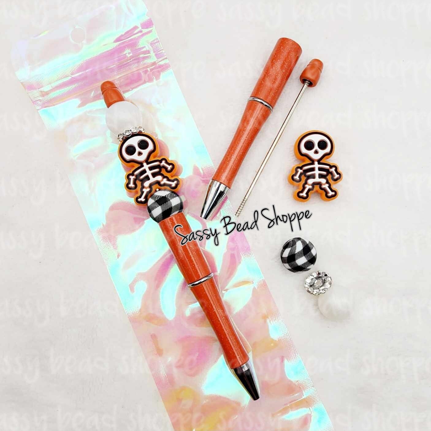 Ink Pen, White Ink Pen, Silicone Beads, Writing, Drawing, Office Supplies,  Bling 
