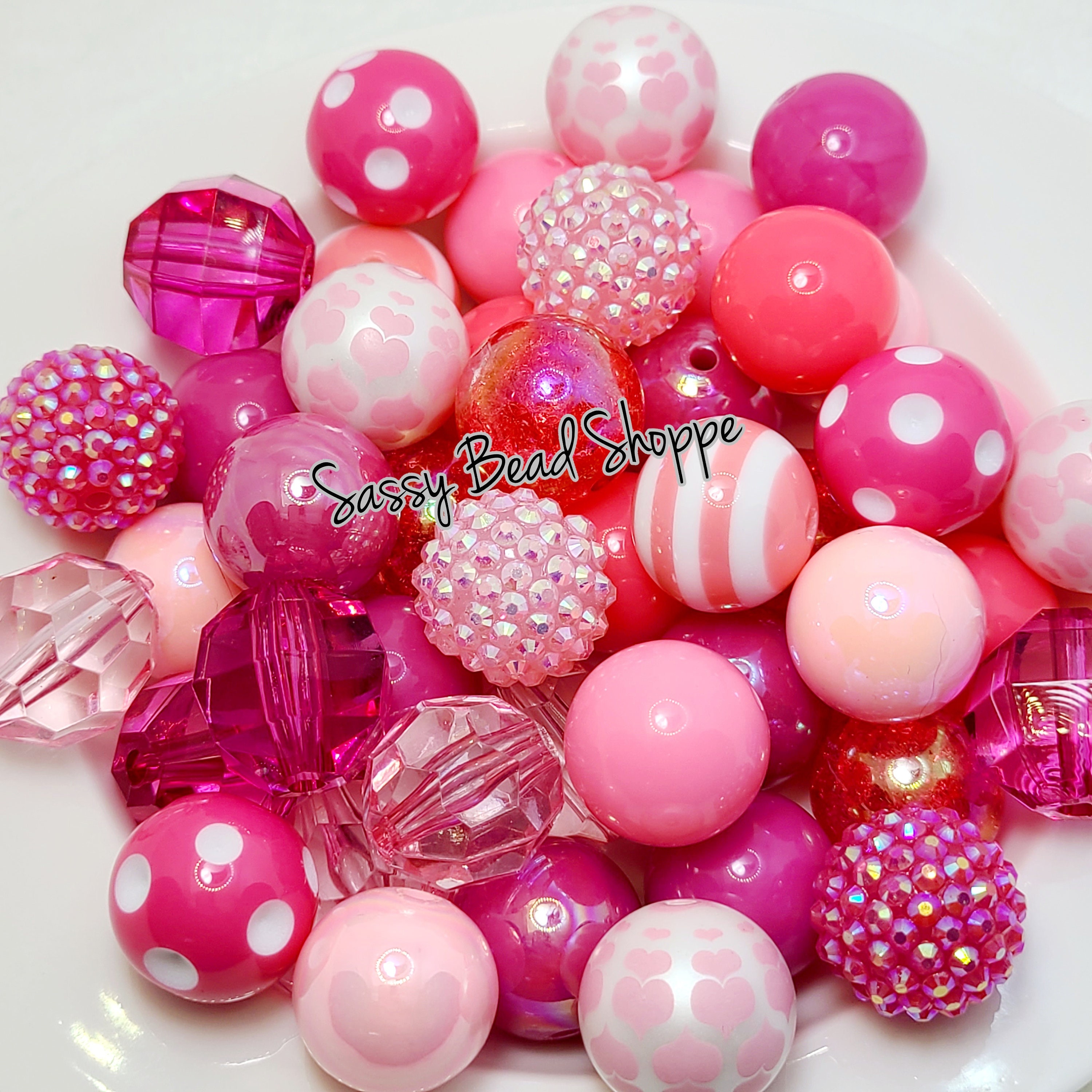 Crazy 4 You mm Bubblegum Beads Set Of 24 M M Bubbles Pink Etsy