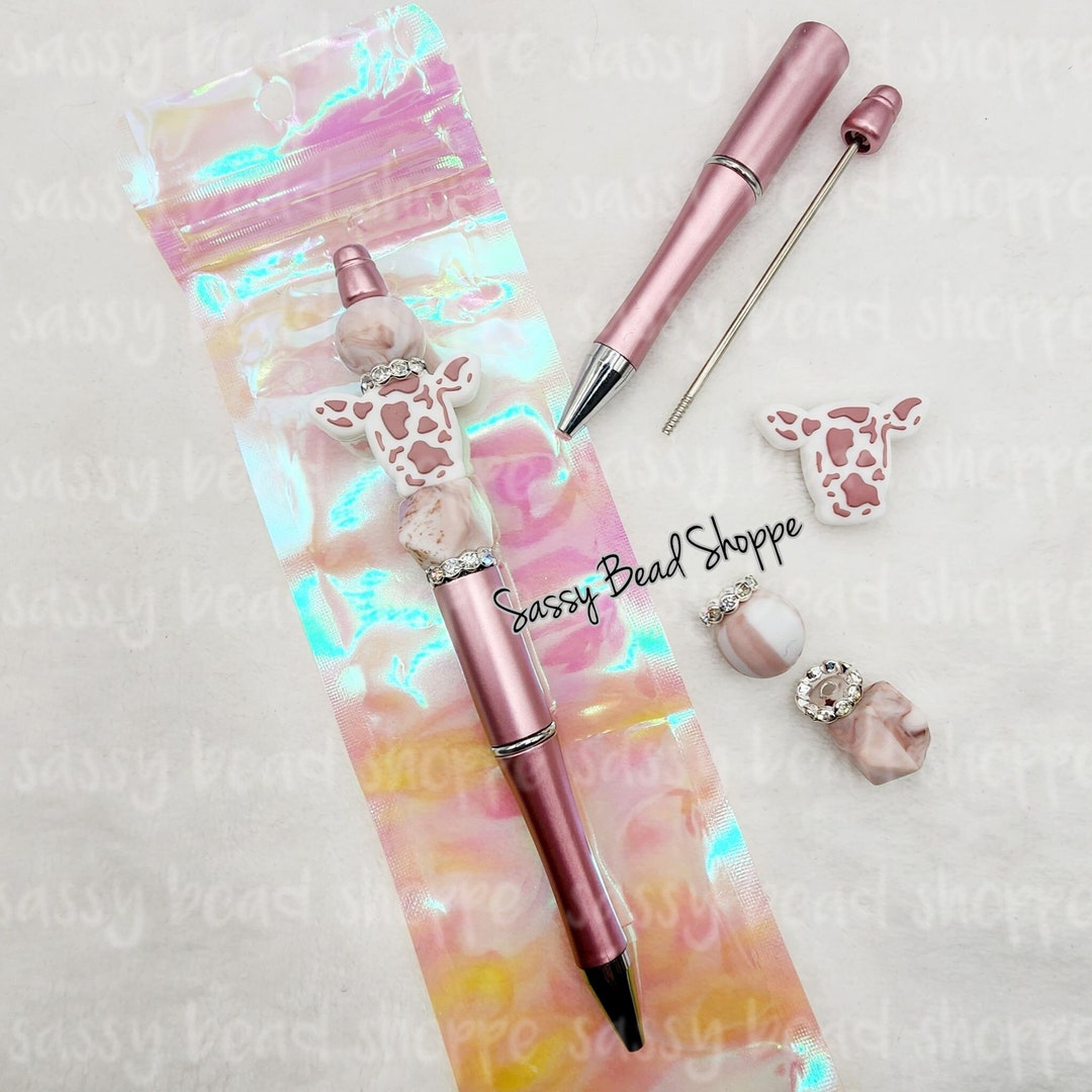 Howdy Girl Beadable Pen Kit, Cow Head DIY Craft PLASTIC Pen Kit