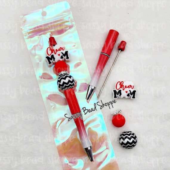 Cheer Mom Beadable Pen Kit, Mom Life DIY Bubblegum Bead PLASTIC
