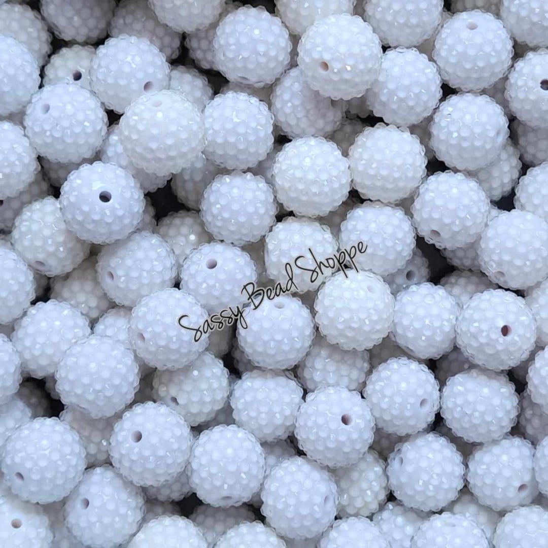 Snow Rhinestone 20mm Acrylic Beads, 5 or 10 Count for Jewelry, Scribes ...