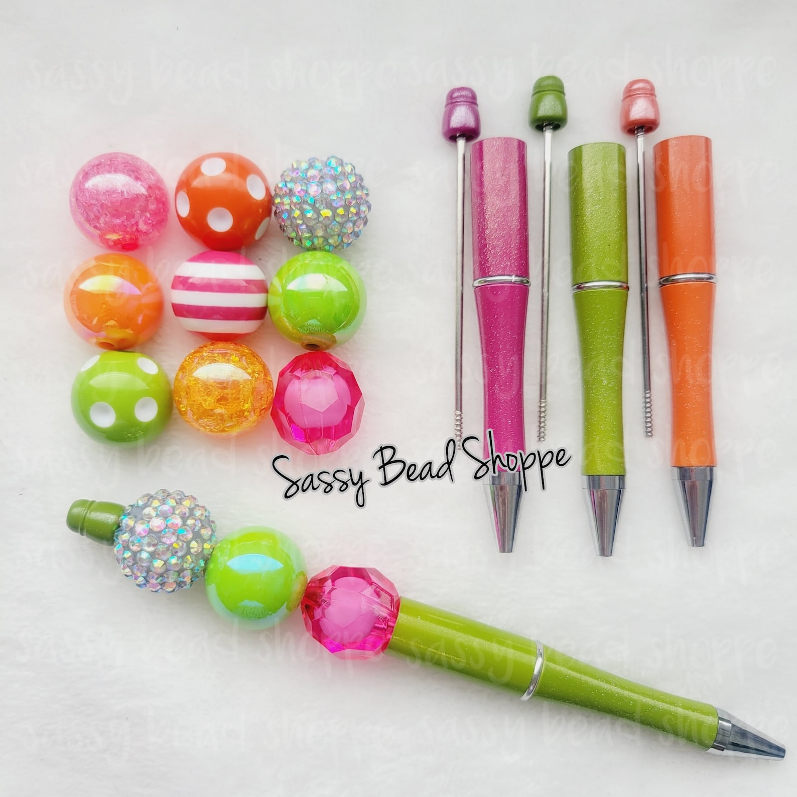 Simply Citrus DIY Bubblegum Bead Pen Kit Beadable Pens Chunky Etsy