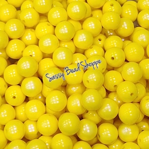 15mm Bright Yellow Shimmer Silicone Beads, Glitter Silicone Beads, Wholesale Silicone Beads, Round Loose Beads,
