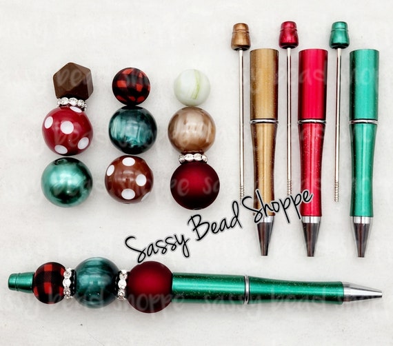 Rockin Reindeer DIY Bubblegum Bead PLASTIC Pen Kit, Beadable Pens