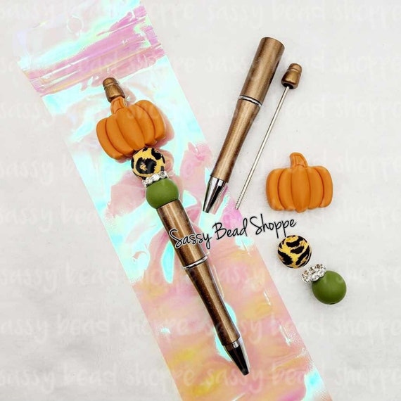 Pumpkin Spice Beadable Pen Kit, DIY Bubblegum Bead PLASTIC Pen Kit, Beadable  Pens, Bubblegum Beads, Beaded Pens, Pen Beads, Focal Beads 