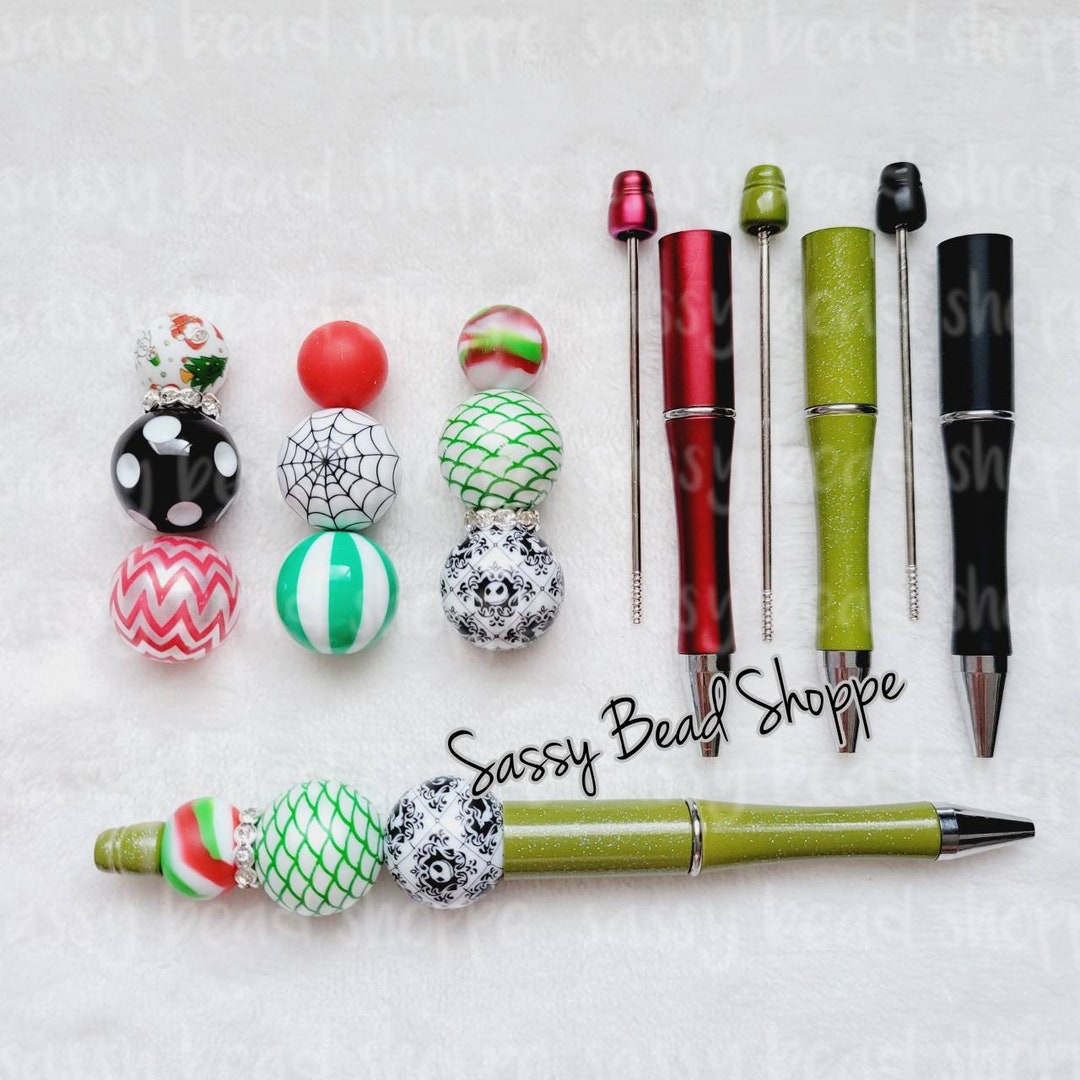 Christmas Nightmare DIY Bubblegum Bead PLASTIC Pen Kit, Beadable Pens 20mm  Chunky Bubblegum Beads M&M Bubbles Bubble Gum Beads Diy Kits 