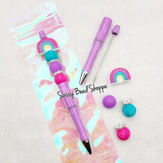 Radiant Rainbow Beadable Pen Kit, DIY Bubblegum Bead PLASTIC Pen