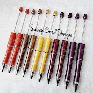 Fall Harvest Beadable Pen Pack, 10 count - PLASTIC DIY Pens, Beaded Pens Blanks