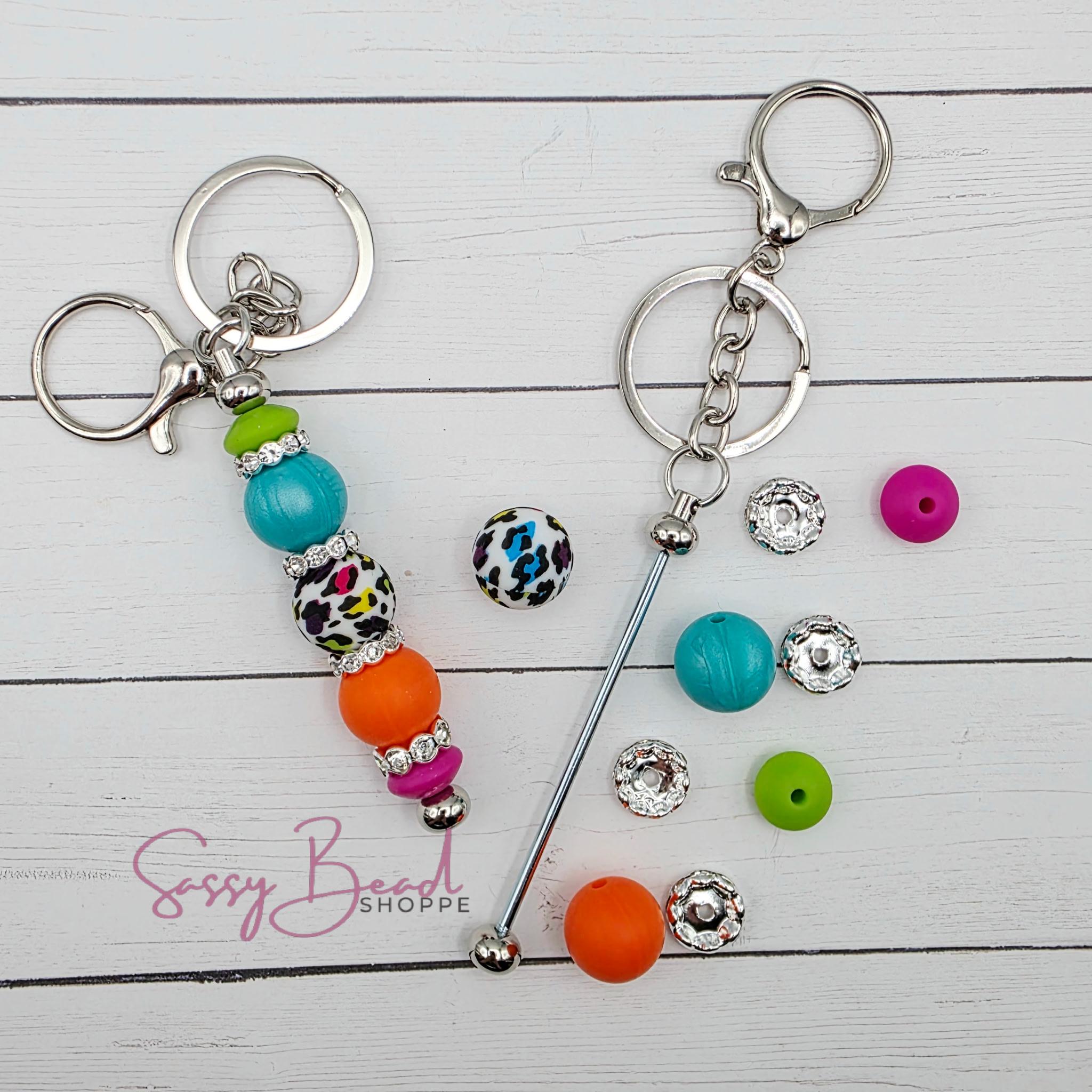 Retro Keychain Kit, 90's Beadable Key Chain, Lisa Frank Beaded Keychain ...
