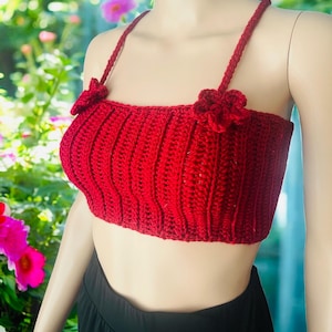Custom Crochet Floral Tube Top