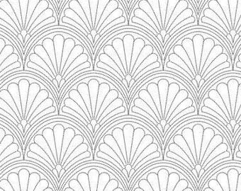 Dollhouse 1:24 Charcoal Gray & White Bead Fan Art Deco Wallpaper Miniature Roombox Diorama Room Scrapbooking Printable Download 8.5x11 11x17