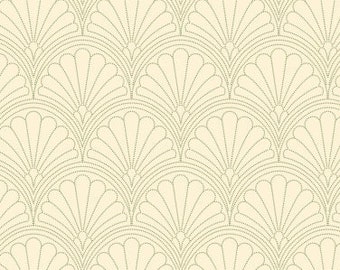 Dollhouse 1:24 Sage Green & Cream Bead Fan Art Deco Wallpaper Miniature Roombox Diorama Scrapbooking Printable Download 8.5x11 11x17