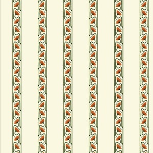 1/24 Art Nouveau Dollhouse Wallpaper 1:24 Orange Flower Halloween Deco Miniature Wallpaper Roombox Diorama Printable Download 8.5x11 11x17