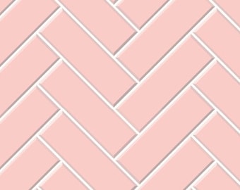 1/6 Corallin Pink Dollhouse Flooring 1:6 Scale Herringbone Subway Tile Miniature Wallpaper Roombox Diorama Printable Download 8.5x11 11x17