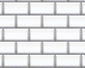 1/6 Dollhouse Subway Tile Flooring 1:6 White Subway Tile Miniature Wallpaper for Roombox or Diorama Printable Download 8.5x11 11x17 sheets