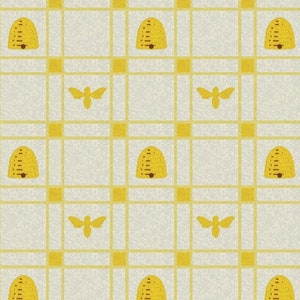 1/12 Citrus & Honey Bee Linoleum Puppenhaus Boden 1:12 Gelb Miniatur Wallpaper für Roombox oder Diorama printable Download 8.5x11 11x17
