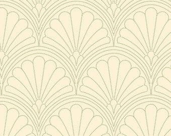 Dollhouse 1:12 Sage Green & Cream Bead Fan Art Deco Wallpaper Miniature Roombox Diorama Scrapbooking Printable Download 8.5x11 11x17