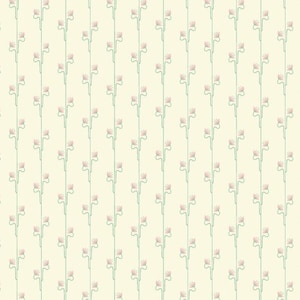 1/24 Art Nouveau Dollhouse Wallpaper 1:24 Pink Cream Flower Art Deco Miniature Wallpaper for Roombox Diorama Printable Download 8.5x11 11x17