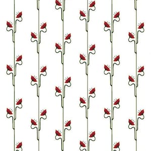1:12 Kirschrote Blume Jugendstil Puppenhaus Wallpaper 1:12 Art Deco Miniatur Wallpaper für Roombox Diorama druckbare Download 8.5x11 11x17