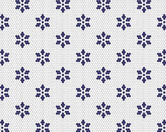 1/24 Suelo de casa de muñecas con azulejos hexagonales de copo de nieve azul navideño 1:24 Suelo en miniatura con azulejos de copo de nieve para Roombox o Diorama Descarga imprimible