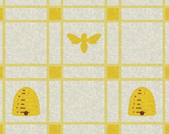1/6 Citrus & Honey Bee Linoleum Dollhouse Flooring 1:6 Yellow Miniature Wallpaper for Roombox or Diorama Printable Download 8.5x11 11x17