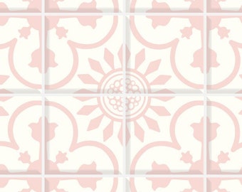 Dollhouse Flooring 1:6 Cream Pink Square Tile 1/6 Cream Pink Tile Wallpaper Miniature for Roombox or Diorama Printable Download 8.5x11 11x17