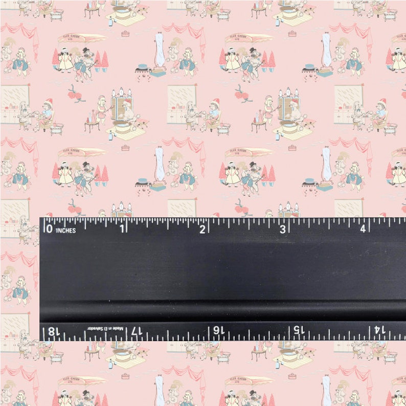 1/12 Poodle Dollhouse Wallpaper 1:12 1950s Retro Pink Poodle Miniature Wallpaper for Roombox Diorama Printable Download 8.5x11 11x17 image 3