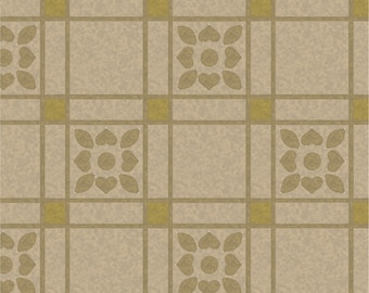 1/6 Tan & Brown Linoleum Dollhouse Flooring 1:6  Miniature Wallpaper for Roombox or Diorama Printable Download 8.5x11 11x17