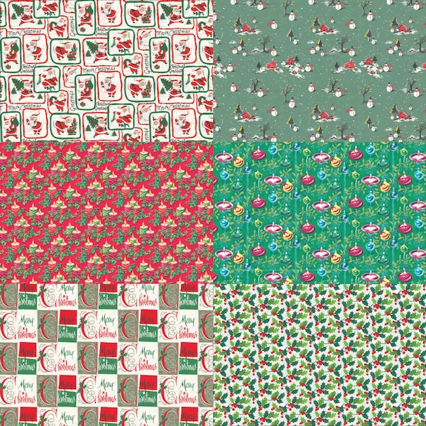 1/12 Christmas Holiday Wrapping Paper; Miniature 1:12 Holiday Paper to make Tiny Gifts for Dollhouse, Roombox or Diorama Printable Download