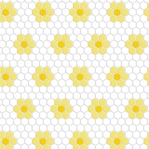 1/12 Honey & Citrus Yellow Flower Hex Tile Dollhouse Flooring 1:12 Miniature Wallpaper for Roombox Diorama Printable Download 8.5x11 11x17