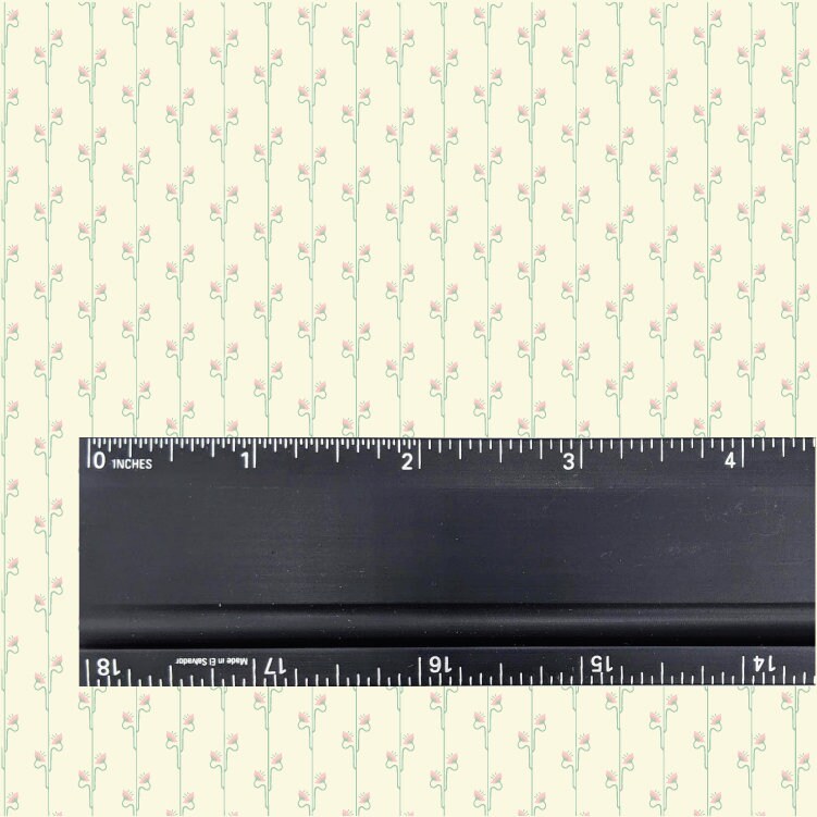 1/24 Art Nouveau Dollhouse Wallpaper 124 Pink Cream Flower Etsy