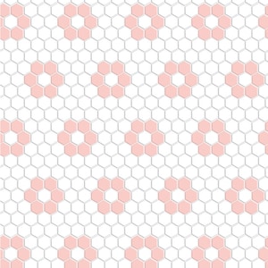 1/12 Pink Flower Tile Dollhouse Flooring 1:12 Vintage Corallin Hex Tile Miniature Wallpaper Roombox Diorama Printable Download 8.5x11 11x17