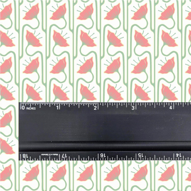 1/12 Art Nouveau Dollhouse Wallpaper 112 Pink Flower Art Deco Etsy