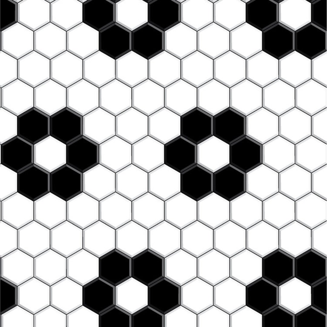 1/6 Black Flower Hex Tile Dollhouse Flooring 16 Scale White Black