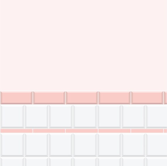 1 6 Dollhouse Tile Wallpaper Kit Corallin Pink White for 1 6 Miniature Scene Roombox or Diorama Printable Download 8.5x11 Etsy UK