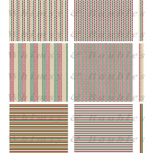 1/12 Christmas Striped Wrapping Paper;  Miniature 1:12 Holiday Paper to make Tiny Gifts for Dollhouse, Roombox or Diorama Printable Download